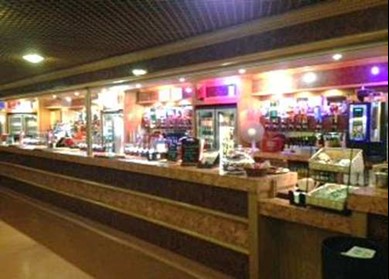 Bar along the side of Level 3 foyer space